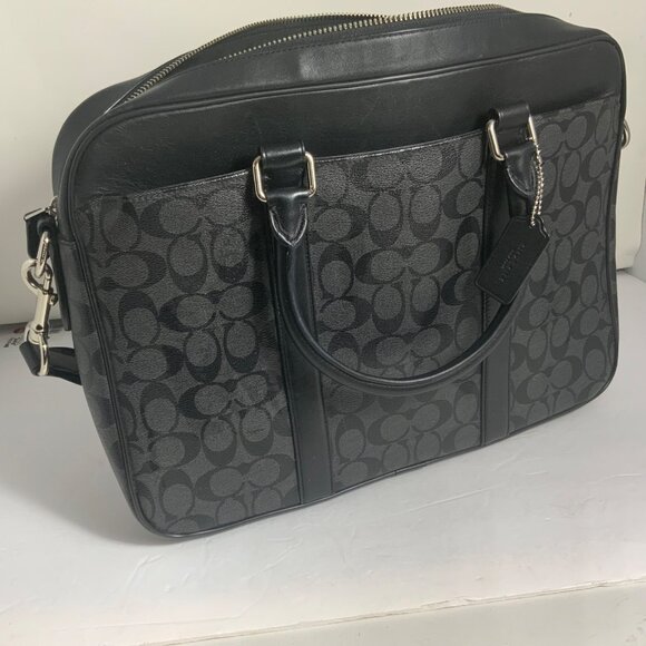 Coach Metropolitan Workbag In Signature Canvas Slim Briefcase - Picture 1 of 7